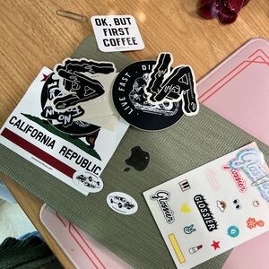 Vintage Brandy Melville and Glossier Stickers